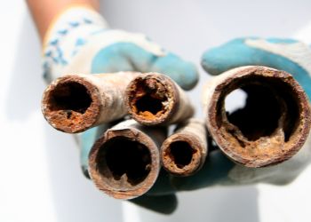 image of corroded galvanized pipes